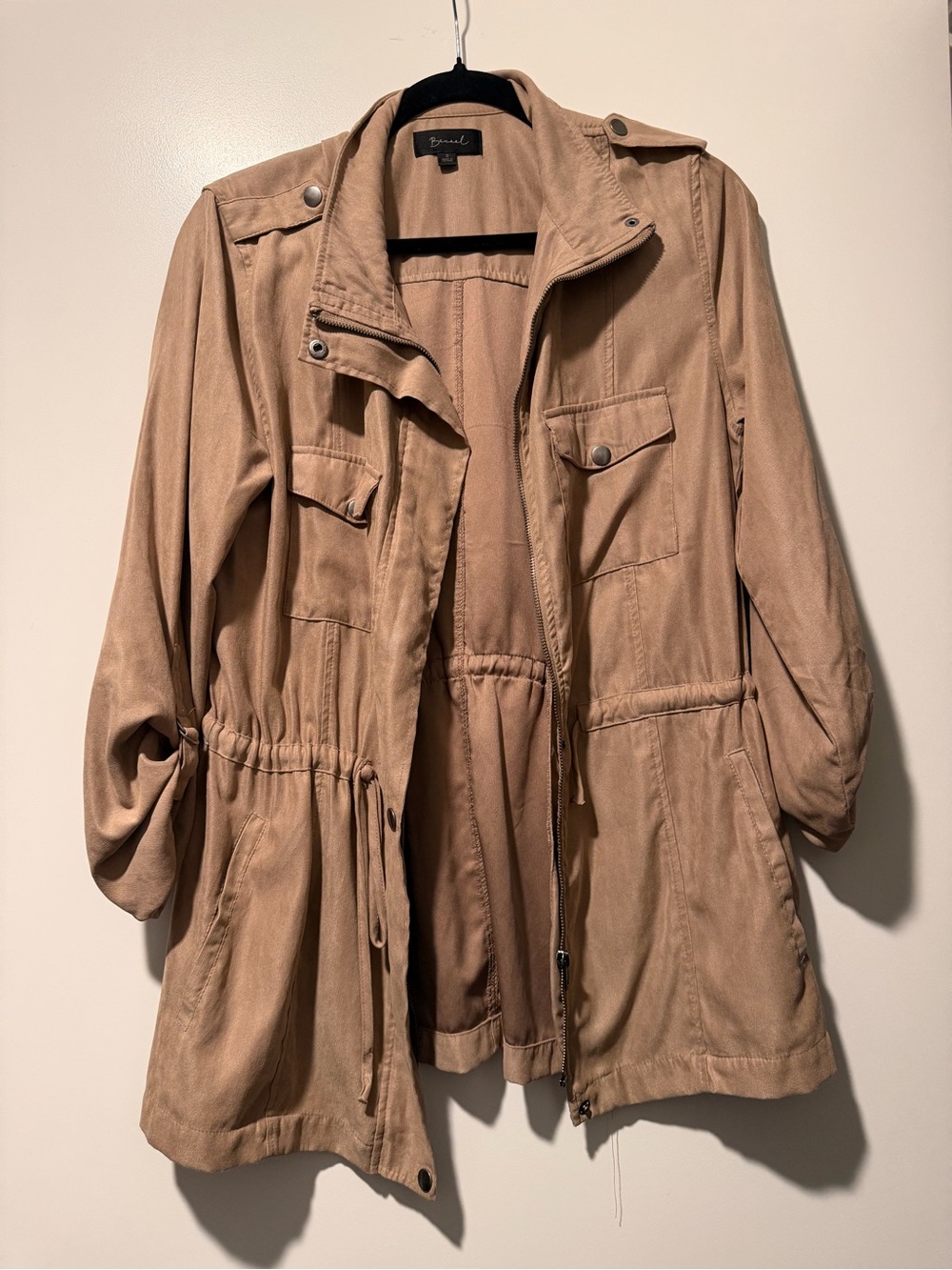 Lightweight Tan Utility Jacket for Women